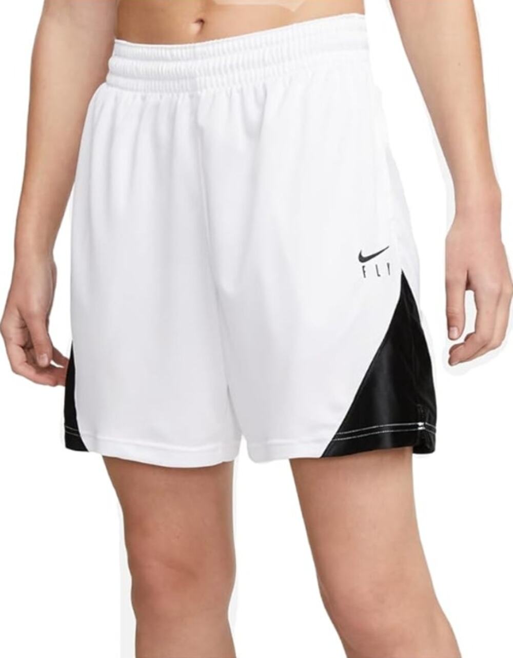 NIKE Women's Dri-FIT ISoFly Basketball Shorts XS White Black Elastic Waist NWT
